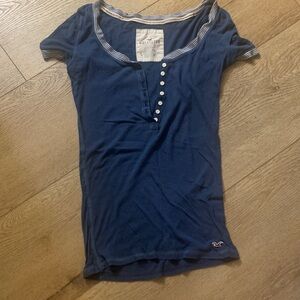 Hollister Women's Navy Short Sleeve Top